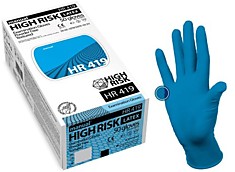 Перчатки латекс. HIGH RISK МANUAL  S /10упх50шт/ голубые