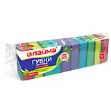 Губки STANDART, 26х80х53 мм, 10 шт., поролон/абразив для посуды