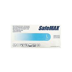 Перчатки латекс. особопроч. SafeMAX  L /10упх50шт/ (10) голубые