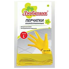 Перчатки рез. желтые L ЛЮБАША (12пар*пач) (120)