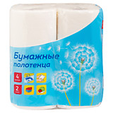 Полотенца бум. в рул. OfficeClean, 2-сл., 9,6м/рул, белые, 2шт. /16/