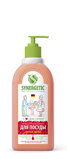 Ср-во биоразлаг. для мытья посуды, детских игрушек SYNERGETIC с ароматом арбуза, 0,5л