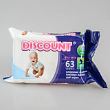 Салфетки влажные Discount детские 63шт / 22 Салфетки влажные Discount детские 63шт / 22