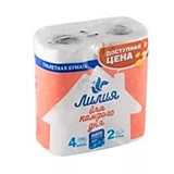 Туал. бум. Лилия 2-сл белая 4рул /12/