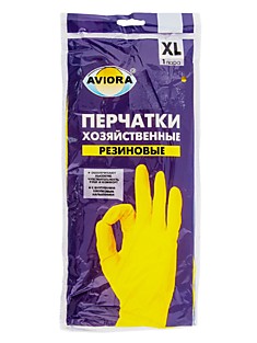 Перчатки резин. AVIORA (Хозяйственные)  ХL  (12пар/уп120пар/кор)